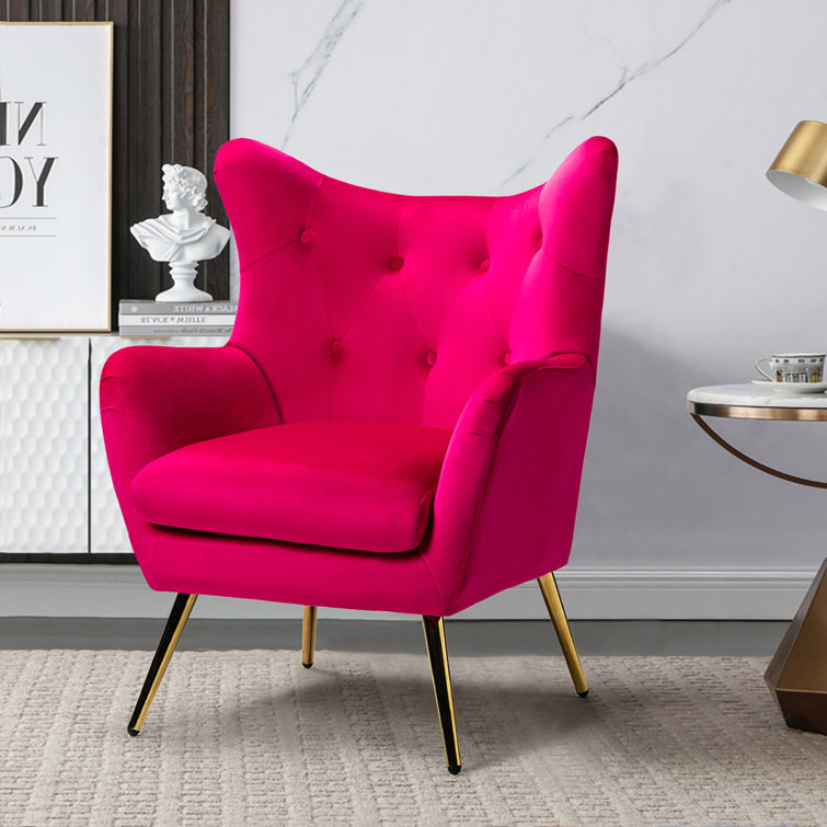 Willa Arlo Interiors Dowdle 29.5'' Wide Tufted Velvet Wingback Chair